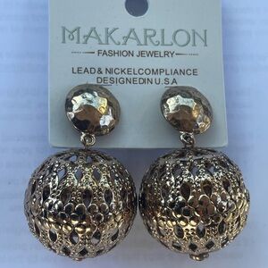 Gold large Dangle Earrings